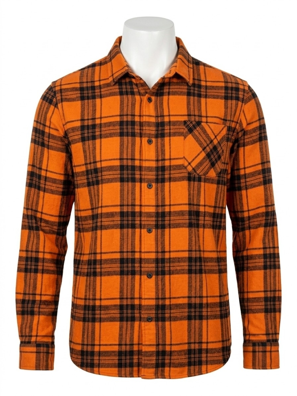 Oakley Orange and Black Plaid Button-Down Shirt
